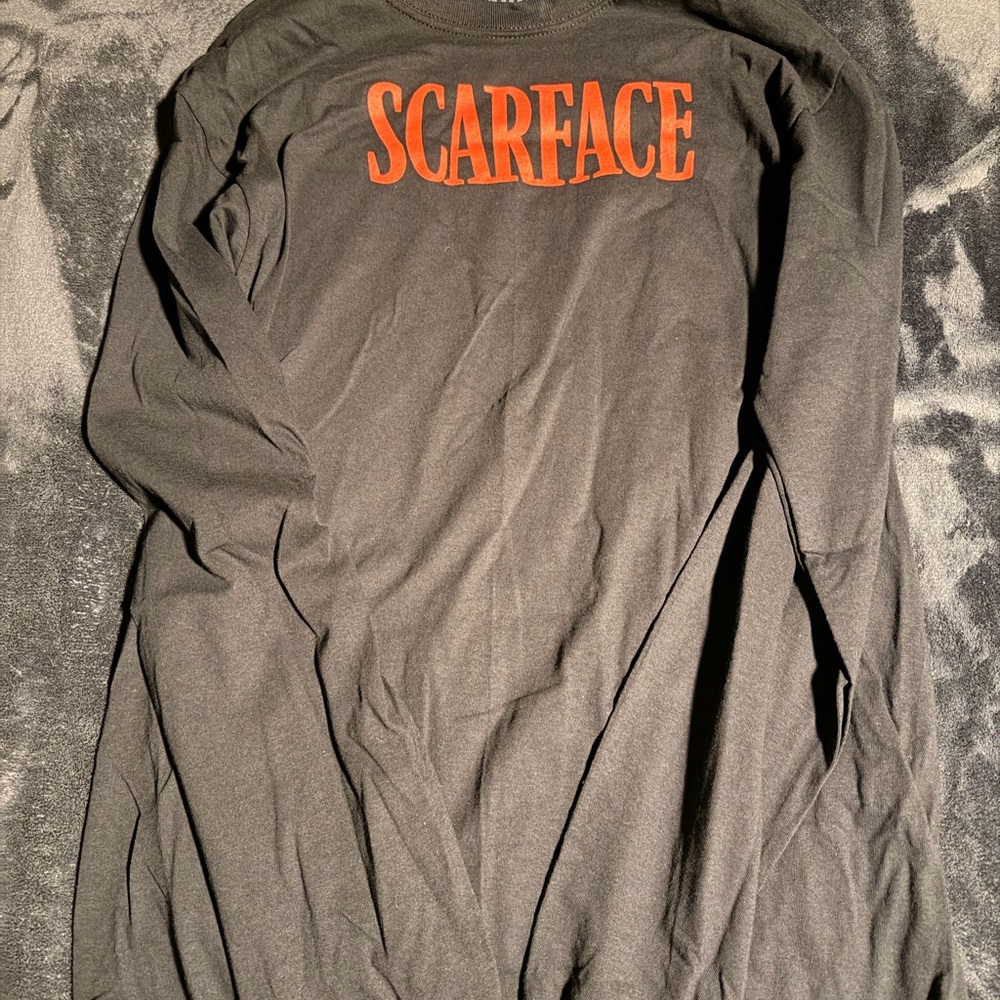 Scarface Graphic Long Sleeve Tee - Charcoal